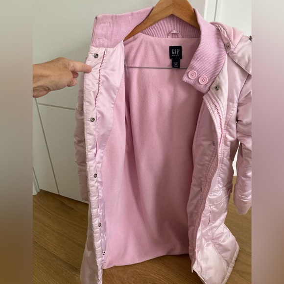 Gap Kids Down Fill Long Pink Puffer Jacket - Picture 5 of 6